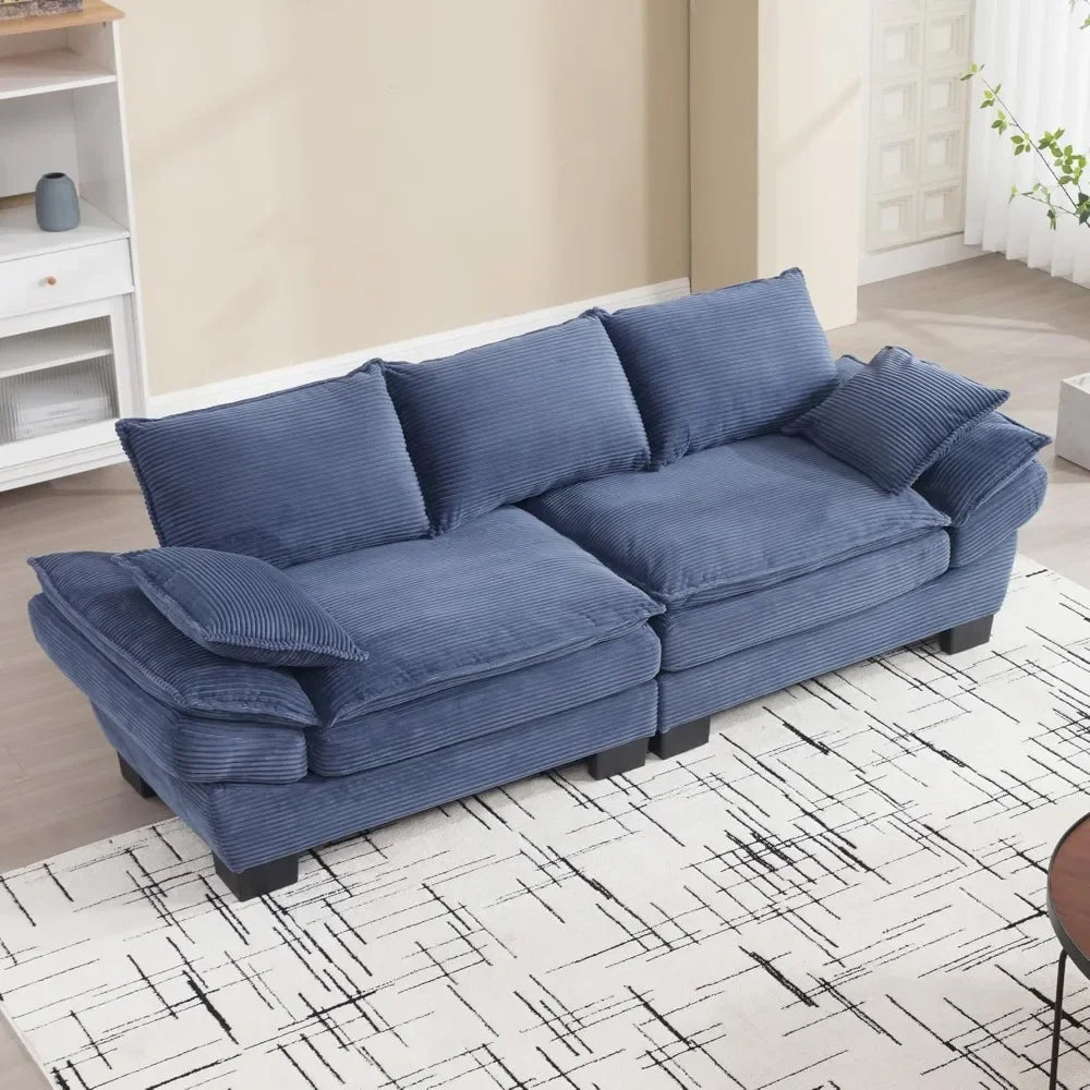 ANDREW Modern Corduroy 3-Seater Sofa – Deep Seat & Wide Armrest Upholstered Couch - 88.6"