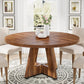 JOSEPH Farmhouse Round Dining Table - Wooden Kitchen Table - 47" W