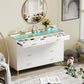 LILLY Modern LED 5-Drawer Dresser with Hanging Rack & Charging Station