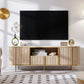JEREMIAH TV Console with Faux Marble Top, Curved Profile Design - 70" W	