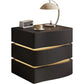 ARIYAH Modern LED Leather Nightstand with Drawers - 2-Drawer Bedside Table 22''