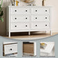 DAPHNE Modern 6 Drawer Dresser – Wide Chest of Drawers with Metal Knob Handles