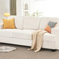 DANIEL Modern Sofa Couch, Extra Deep Seats 3-Seater, Striped Corduroy Fabric - 89"