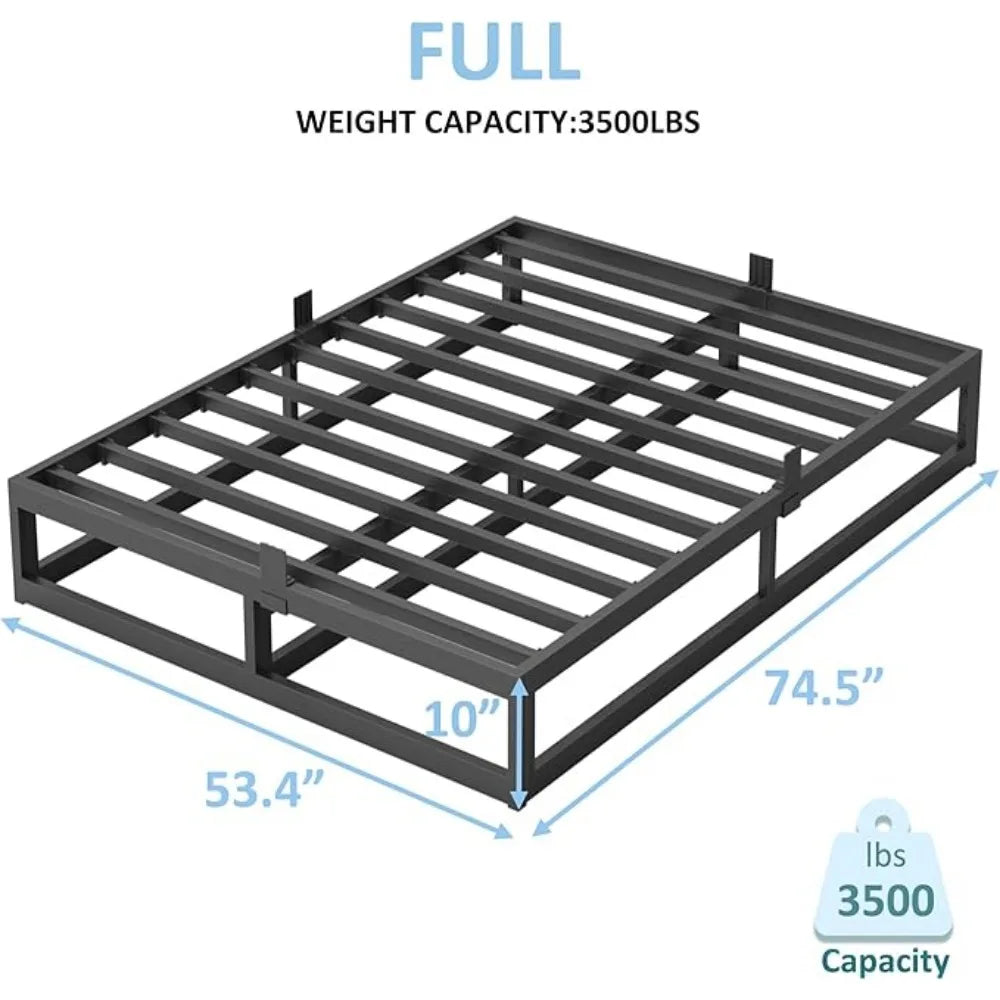 Eloise Industrial Modern Metal Platform Bed Frame Full Size 53.4 Inches Wide