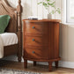 JOCELYN Oval Classic Wooden Nightstand with 3 Drawers - 19.68''