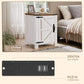 CAMILLA Rustic Farmhouse Barn Door Nightstand with Charging Station - 18'' Wide