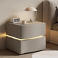 ARIYAH Modern LED Leather Nightstand with Drawers - 2-Drawer Bedside Table 22''