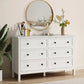 DAPHNE Modern 6 Drawer Dresser – Wide Chest of Drawers with Metal Knob Handles