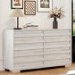 GEMMA Farmhouse 6-Drawer Rustic Wood Dresser - 54" Wide Chest for Bedroom