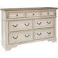 MOLLY Vintage Farmhouse 6-Drawer Dresser - 59" Wide Wooden Storage Chest