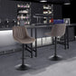 Bar Stools Set of 2, Swivel Counter Height Barstools with Back, Adjustable Faux PU Leather Bar Chairs, Modern Armless