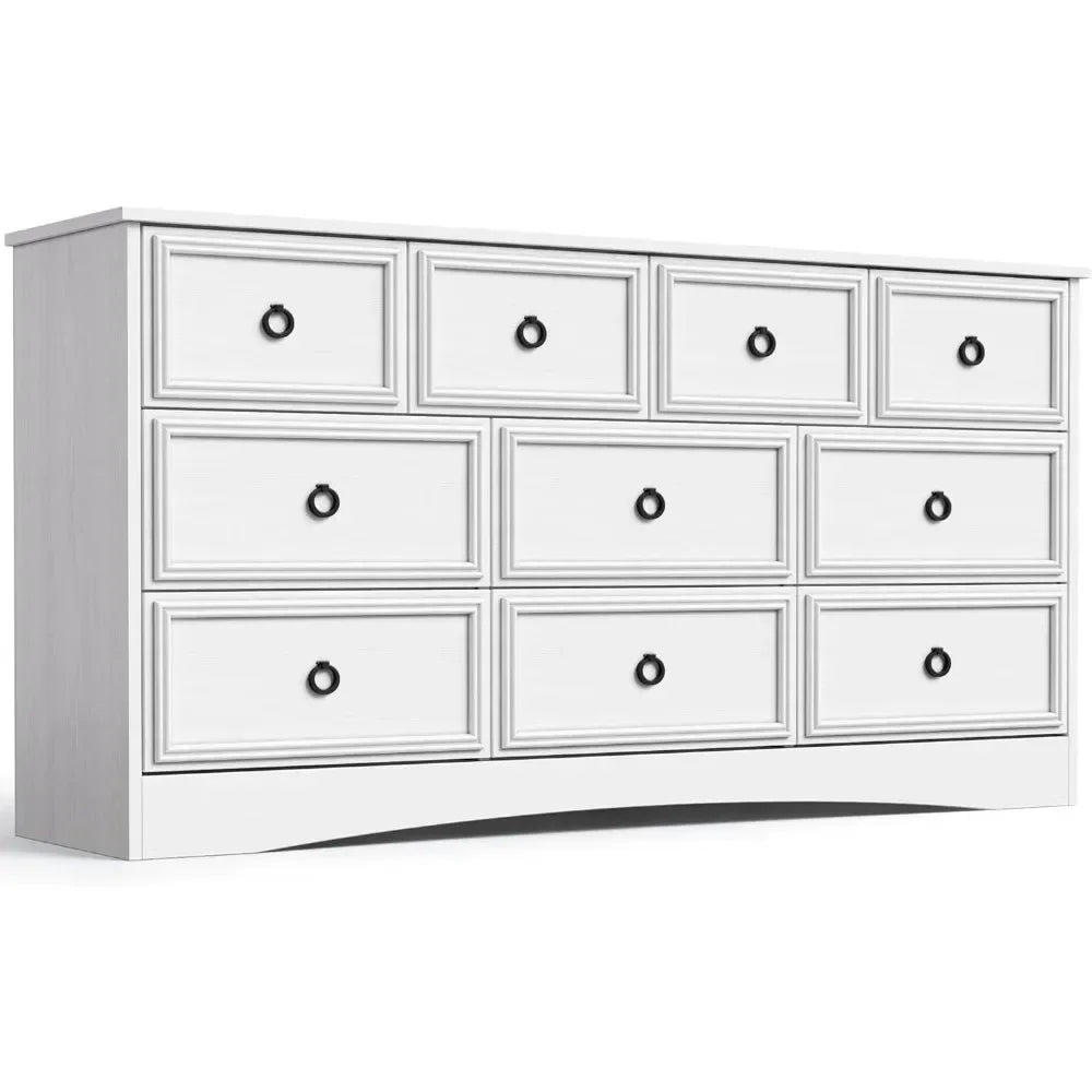 ANNIE Modern 10 Drawer Dresser - Sleek Bedroom Chest of Drawers - 59" Wide