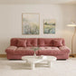 AMELIA Modern Cloud Modular Sectional Sofa – Scrub Velvet 3-Seater with Pillows - 89"