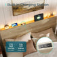 BRIELLE Modern Wooden Bed Frame with RGB Lights & Charging Station - 56.3''