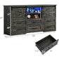JORDYN Rustic Farmhouse Dresser – 6 Drawer Storage Chest with Sliding Barn Doors & LED Lights | 63'' W