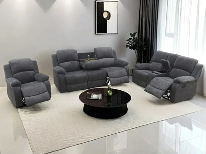 MORGAN Sofa Set 3PCS Fabric Recliner Set- 82" W