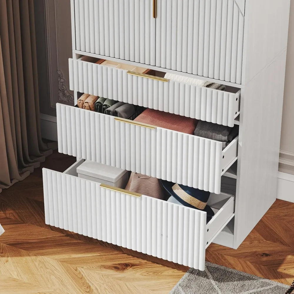 ANAYA Averra Fluted Modern Wardrobe Armoire Closet – 31.5"W