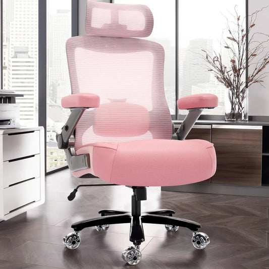 HUNGARY 55° Reclining High Back Desk Chair with Wheels & Handrails – 20.5" W