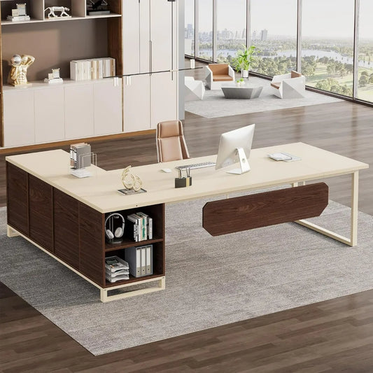 JAMES VertexPro Modern L-Shaped Executive Desk – Office Desk- 70.87” W