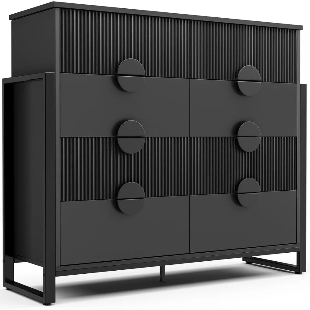 ISABEL Modern 8-Drawer Tall Dresser - 50'' Wide Chest of Drawers with Raised Legs