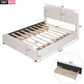 EMERY Modern Velvet Upholstered Queen Bed Frame with 4 Storage Drawers, Elegant Headboard