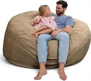 DANIELLA Sackura 6FT Suede Bean Bag Loveseat – Oversized Lounge Sofa Style | 63'' W