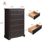 OCTAVIA Vintage 6-Drawer Chest of Drawers - 32'' Wide Bedroom Dresser, Classic Ball Pull Handles