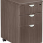 ALEXANDER Contempo Style 3-Drawer Office Filing Cabinet – Pedestal Type – 16" W 