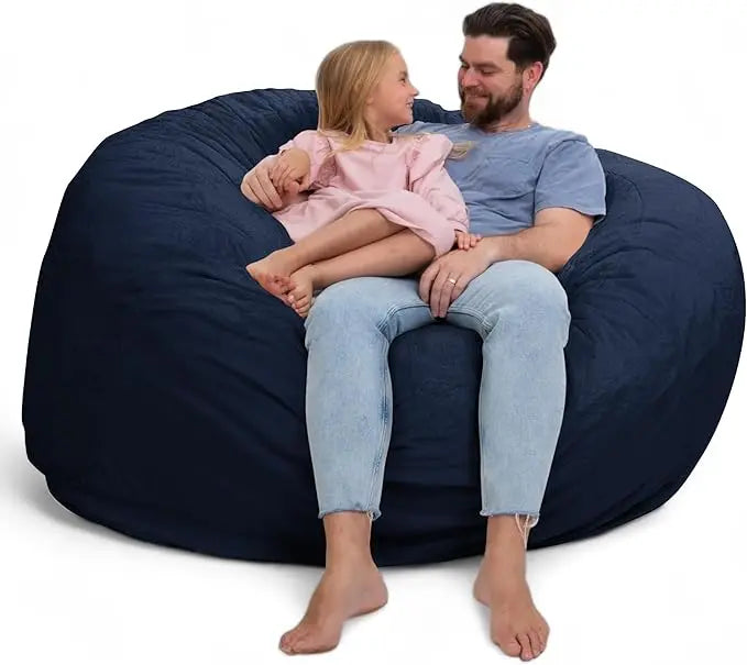 DANIELLA Sackura 6FT Suede Bean Bag Loveseat – Oversized Lounge Sofa Style | 63'' W