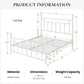 LUCY Victorian Style Metal Platform Bed Frame with Headboard and Footboard