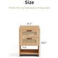MALANI Modern Rattan Nightstand with 2 Drawers & Open Storage – 17.3" Wide Bedside Table