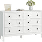 DAPHNE Modern 6 Drawer Dresser – Wide Chest of Drawers with Metal Knob Handles
