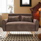 Alexander Small Modern Loveseat Sofa, Mid-Century Linen Fabric 2-Seat Couch - 47.2"