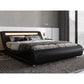 EVELYN Zeroni Modern LED Platform Bed Frame – Faux Leather Queen Bed 66.54'' Wide