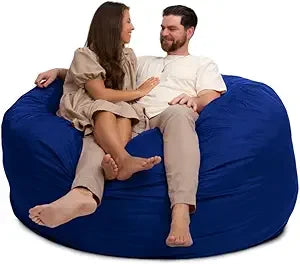 DANIELLA Sackura 6FT Suede Bean Bag Loveseat – Oversized Lounge Sofa Style | 63'' W