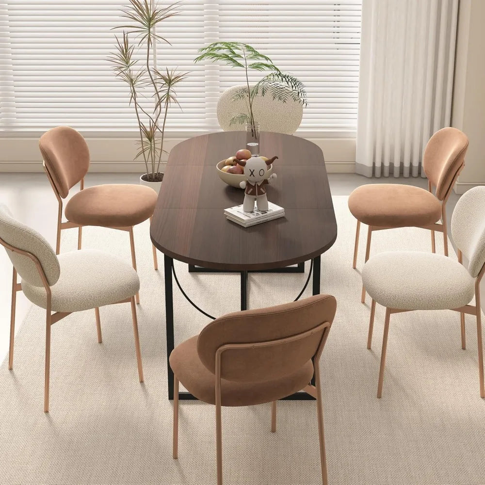 MICHAEL Modern Walnut Oval Dining Table - Large Dining Table for 8 People - 71" W