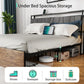 RILEY Modern King Size LED Bed Frame with Storage & USB Charging - 76'' Wide