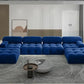 JORDAN Minimalist Modern U-Shaped Sectional Sofa, 6-Seater Velvet Couch – 138.6"