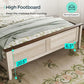 XIMENA Rustic Farmhouse Full Size Wooden Bed Frame – 57'' Wide