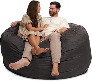 DANIELLA Sackura 6FT Suede Bean Bag Loveseat – Oversized Lounge Sofa Style | 63'' W