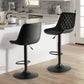 Bar Stools Set of 2, Adjustable Counter Height Leather Bar Stools with Back, Modern Swivel Armless Bar Chair for Kitchen