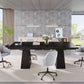 JESSICA Modern Black Rectangular Dining Table - 63" W