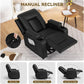NORA Swivel Rocker Recliner Chair - Massage & Heat - Modern Faux Leather - 24" W