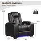 JOCELYN  PU Reclining Sofa with Powered Headrest – 40" W
