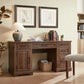 MARY Farmhouse Executive Desk with Drawers & Cabinet – 58" W