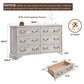 ALORA Rustic Farmhouse 6-Drawer Wood Dresser - 54" Wide Storage Chest for Bedroom