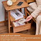 HATTIE Minimalist Bamboo Nightstand – Wooden Bedside Table with Drawer – 13.77” Wide