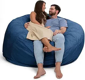 DANIELLA Sackura 6FT Suede Bean Bag Loveseat – Oversized Lounge Sofa Style | 63'' W