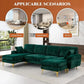 RYKER Modern Velvet U-Shaped Sectional Sofa with Chaise & Ottoman – Sectional Couch – 114.17" W
