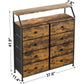 BLAIR Rustic Industrial 8-Drawer Tall Dresser - 37.6" Wide Storage Chest